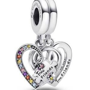 Pandora Silver Heart Puzzle‎ Charm with Multicolor Stones
